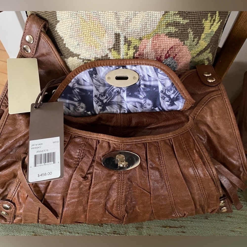Junior Drake Whiskey Leather Shoulder Bag - Picture 3 of 13